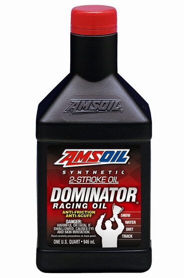 Dominator Racing injector oil for snowmobiles.