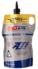 Easy Pack squeeze bag for AMSOIL's Low Viscosity fuel efficient automatic transmission fluid