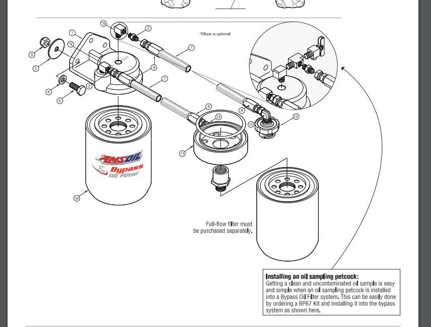 Ford 6.7 oil bypass filter kit