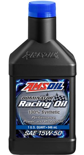 Amsoil Dominator Racing 15W-50 synthetic. Replaces 20W-50